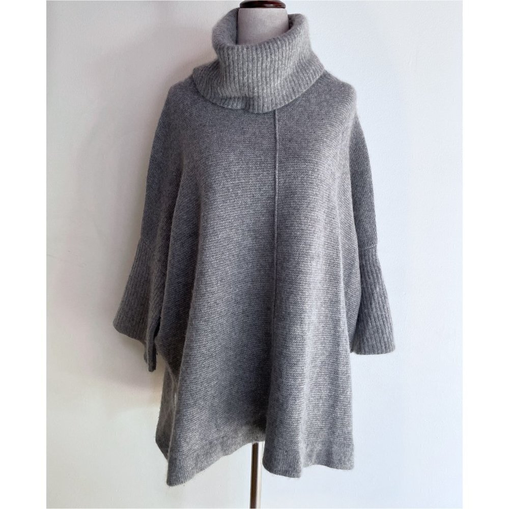 MANGO Gray 100% Cashmere Turtleneck Oversized Sweater XS